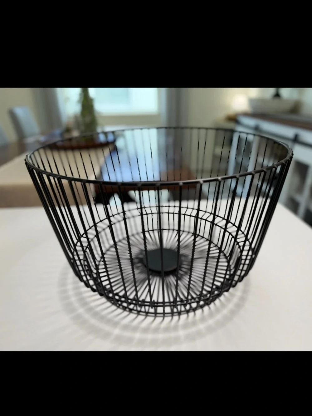 Threshold Metal Round Wire Storage Basket with Black Iron Finish- 18”x11”